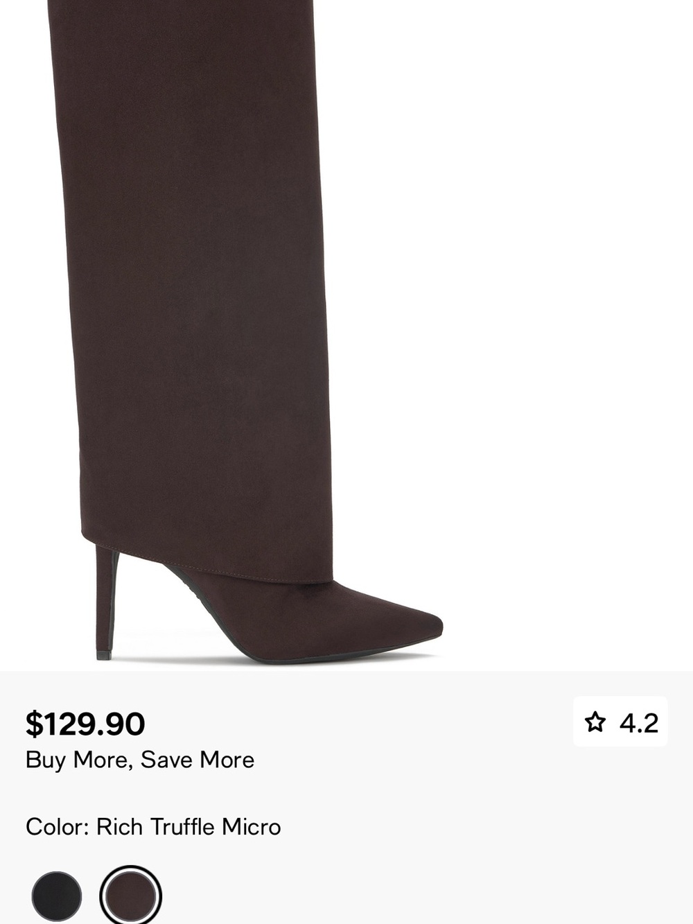 INC International Concepts Over-the-Knee Pointed Stiletto Boot in Rich Truffle